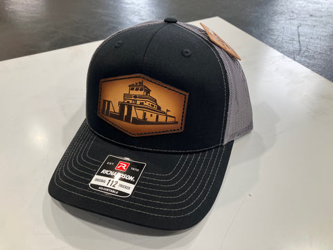Black Leather Patch Towboat Hat