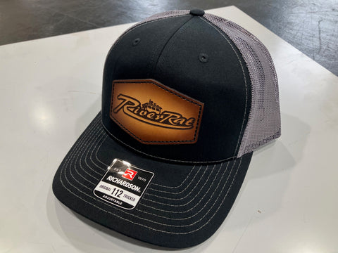 Black Leather Patch River Rat Hat